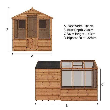 Waltons 10 X 6 Wooden Greenhouse And Garden Shiplap Storage Shed Combi 10 Waltons 10 X 6 Wooden Greenhouse And Garden Shiplap Storage Shed Combi - Image 8