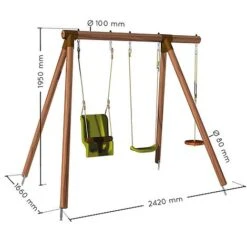Soulet Tiago Wooden Swing Set -EcoFlora Sales Shop 004493 VISUEL DIM PRODUIT