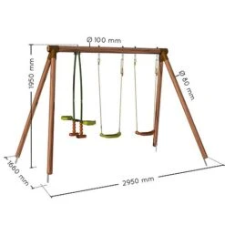 Soulet Pacco Wooden Swing Set -EcoFlora Sales Shop 004494 VISUEL DIM PRODUIT