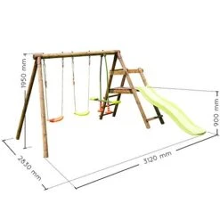 Soulet Figue Climbing Frame With Swings And Slide -EcoFlora Sales Shop 004505 VISUEL DIM PRODUIT