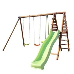 Soulet Violette Wooden Swing Set With Slide -EcoFlora Sales Shop 004506 DET 01