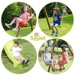 Soulet Violette Wooden Swing Set With Slide -EcoFlora Sales Shop 004506 ZOOM Agres