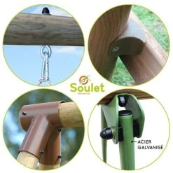 Soulet Violette Wooden Swing Set With Slide -EcoFlora Sales Shop 004506 ZOOM Technique