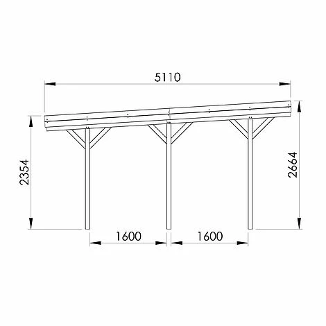 Cerland Jean Double Wooden Carport 6 X 5m 6 Cerland Jean Double Wooden Carport 6 X 5m - Image 4