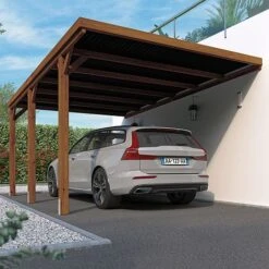 Cerland Victor Wall Mounted Wooden Carport 3 X 5m