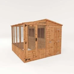 Waltons 8 X 8 Wooden Shiplap Tongue And Groove Greenhouse And Combi Garden Storage Shed -EcoFlora Sales Shop 005 00012013