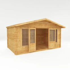 5m X 3m Retreat Log Cabin - 28mm Double Glazed -EcoFlora Sales Shop 0634AXNE0503HGDD2MW Studio MainDO
