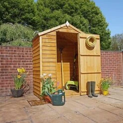 5 X 3 Waltons Overlap Apex Wooden Garden Shed -EcoFlora Sales Shop 120Propped20Alt20Angle20e32072