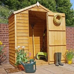5 X 3 Waltons Overlap Apex Wooden Garden Shed -EcoFlora Sales Shop 120Propped20Alt20Angle20e32072a