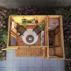 Waltons 10 X 8 Wooden Shiplap Tongue And Groove Contemporary Summerhouse With Side Shed 16 Waltons 10 X 8 Wooden Shiplap Tongue And Groove Contemporary Summerhouse With Side Shed -EcoFlora Sales Shop 20220816 SI 003 001 0022 Summerhouse DT Shiplap Pent 10x8 Shed Area W3 Aerial