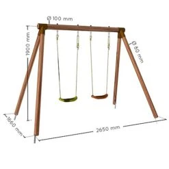 Soulet Alizee Double Wooden Swing Set -EcoFlora Sales Shop 215176 VISUELS DIM PRODUIT