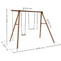 Soulet Galdar Wooden Swing Set 13 Soulet Galdar Wooden Swing Set -EcoFlora Sales Shop 215330 VISUEL DIM PRODUIT