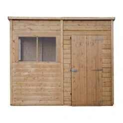 Waltons 8 X 4 Premium Shiplap Tongue And Groove Pent Roof Garden Storage Shed -EcoFlora Sales Shop 30020dpi20edits 0004 P 5029442075624 AL faceon4