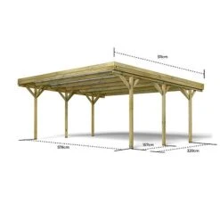 Cerland Jean Double Wooden Carport 6 X 5m 14 Cerland Jean Double Wooden Carport 6 X 5m -EcoFlora Sales Shop 4920