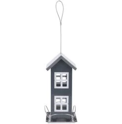 Idooka Fun House Design Bird Feeder - Feeding Station For Seeds -EcoFlora Sales Shop BIRDFEEDER.GREY .Main