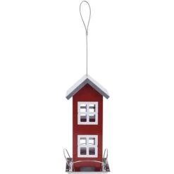 Idooka Fun House Design Bird Feeder - Feeding Station For Seeds -EcoFlora Sales Shop BIRDFEEDER.RED .Main