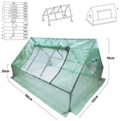 Idooka Green Mesh Garden Polytunnel -EcoFlora Sales Shop Dims1