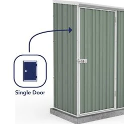 Absco Space Saver 5' X 3' Pent Roof Outdoor Metal Garden Storage Shed - 4 Colours Available -EcoFlora Sales Shop ESDXL20MET002 300dpi 4
