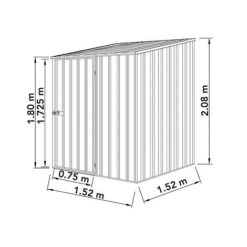 Absco Space Saver 5' X 5' Pent Roof Outdoor Metal Garden Storage Shed - 4 Colours Available 14 Absco Space Saver 5' X 5' Pent Roof Outdoor Metal Garden Storage Shed - 4 Colours Available -EcoFlora Sales Shop ESDXL20MET106 Spec Drawing 01