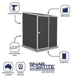 Absco Space Saver 5' X 5' Pent Roof Outdoor Metal Garden Storage Shed - 4 Colours Available 19 Absco Space Saver 5' X 5' Pent Roof Outdoor Metal Garden Storage Shed - 4 Colours Available -EcoFlora Sales Shop ESDXL20MET107 9