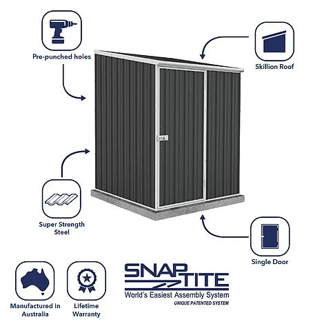 Absco Space Saver 5' X 5' Pent Roof Outdoor Metal Garden Storage Shed - 4 Colours Available 11 Absco Space Saver 5' X 5' Pent Roof Outdoor Metal Garden Storage Shed - 4 Colours Available - Image 9