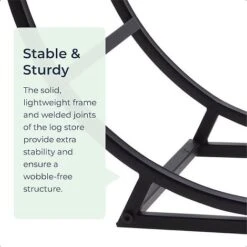 Idooka Round Indoor Contemporary Log Storage Raised Metal Design Log Holder -EcoFlora Sales Shop FB8000090.Sturdy
