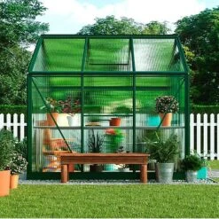 Garden Grow Traditional Greenhouse 6.2 X 6.2 X 6.6ft - Green -EcoFlora Sales Shop G0467