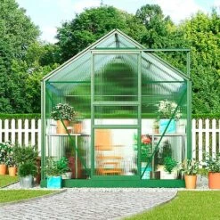 Garden Grow Traditional Greenhouse 6.2 X 6.2 X 6.6ft - Green -EcoFlora Sales Shop G0467 6