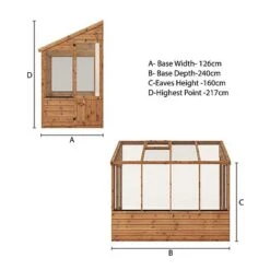 Waltons 8 X 4 Traditional Lean To Wooden Shiplap Tongue And Groove Greenhouse 27 Waltons 8 X 4 Traditional Lean To Wooden Shiplap Tongue And Groove Greenhouse -EcoFlora Sales Shop GREENLEAN080420Greenhouse20Spec20Image 01