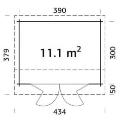 Ines 1 3m X 3.9m Summerhouse -EcoFlora Sales Shop Ines20120plan
