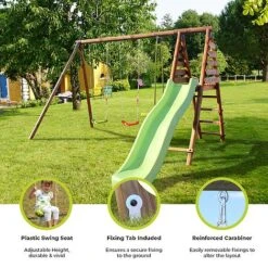 Soulet Violette Wooden Swing Set With Slide -EcoFlora Sales Shop Infographics20Images13