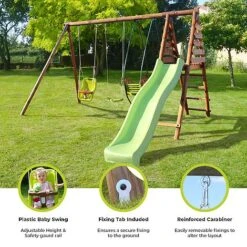Soulet Colza Wooden Swing Set With Slide -EcoFlora Sales Shop Infographics20Images15