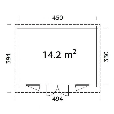 Lisa 14.2m2 Log Cabin 4.5m X 3.3m 5 Lisa 14.2m2 Log Cabin 4.5m X 3.3m - Image 3
