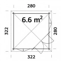 Melanie 6.6m2 Summerhouse 3m X 3m -EcoFlora Sales Shop Melanie206.620plan5D1