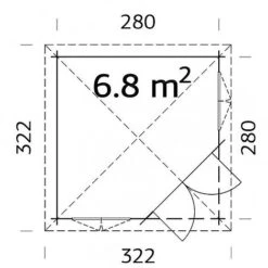 Melanie 6.8m2 Summerhouse 2.8m X 2.8m 7 Melanie 6.8m2 Summerhouse 2.8m X 2.8m -EcoFlora Sales Shop Melanie206.820plan