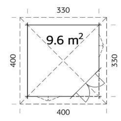 Melanie 9.6m2 Summerhouse 3.5m X 3.5m -EcoFlora Sales Shop Melanie209.620plan