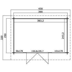 Newark 1 Log Cabin 3.9m X 2.5m -EcoFlora Sales Shop Newark20120plan