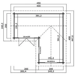 Portland L Shaped Log Cabin 4m X 4m -EcoFlora Sales Shop Portland20plan