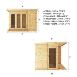 Waltons 10 X 8 Wooden Shiplap Tongue And Groove Contemporary Summerhouse With Side Shed 24 Waltons 10 X 8 Wooden Shiplap Tongue And Groove Contemporary Summerhouse With Side Shed -EcoFlora Sales Shop Product Spec Drawing SI 003 001 0022 Spec20Drawing