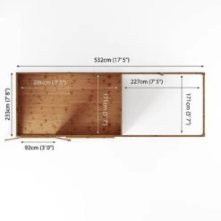 Waltons 18 X 6 Maine Pent Wooden Garden Summerhouse With Patio Area Shiplap Tongue And Groove 25 Waltons 18 X 6 Maine Pent Wooden Garden Summerhouse With Patio Area Shiplap Tongue And Groove -EcoFlora Sales Shop Product Spec Drawing and Floor Plan SI 003 001 0091