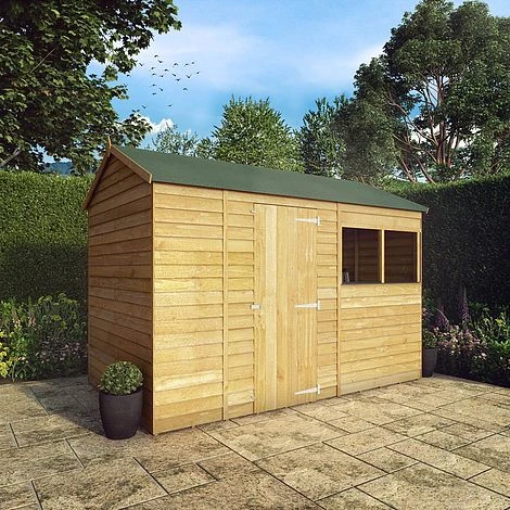 Waltons 10' X 6' Outdoor Wooden Overlap Reverse Apex Roof Garden Storage Shed 4 Waltons 10' X 6' Outdoor Wooden Overlap Reverse Apex Roof Garden Storage Shed - Image 2