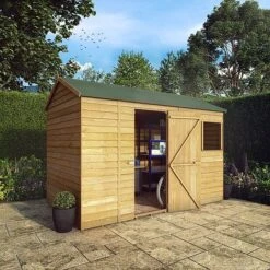 Waltons 10' X 6' Outdoor Wooden Overlap Reverse Apex Roof Garden Storage Shed