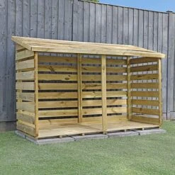 Pressure Treated 6' X 3' Log Store -EcoFlora Sales Shop SI 001 001 0104 Double Log Store 002