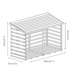 Pressure Treated 6' X 3' Log Store -EcoFlora Sales Shop SI 001 001 0104 Double Log Store 008
