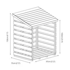 Pressure Treated 3' X 3' Log Store 18 Pressure Treated 3' X 3' Log Store -EcoFlora Sales Shop SI 001 001 0106 Single Log Store 0121