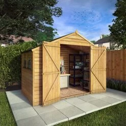 Waltons 5' X 10' Outdoor Wooden Overlap Apex Roof Garden Storage Shed Workshop -EcoFlora Sales Shop SI 001 001 0167 5x10 Overlap Apex Workshop W4 MainDO