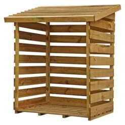 Waltons 3 X 3 Pressure Treated Single Log Storage Shed Unit -EcoFlora Sales Shop SI 001 002 0024 Single Log Store 001