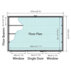 Waltons 4 X 6 Tongue And Groove Reverse Apex Garden Storage Shed -EcoFlora Sales Shop SI 001 003 0149 300dpi Floor Plan