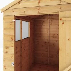 Waltons 6' X 4' Outdoor Tongue & Groove Repositionable Garden Shiplap Storage Shed -EcoFlora Sales Shop SI 001 003 0159 6x4 Dip Treated Shiplap Apex Detail002