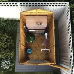 Waltons 6' X 4' Outdoor Tongue & Groove Repositionable Garden Windowless Shiplap Storage Shed -EcoFlora Sales Shop SI 001 003 0160 6x4 Dip Treated Shiplap Apex M1 Aerial